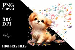 Colorful Tumbling Cute Dog Clipart Product Image 1