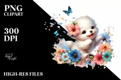 Colorful Tumbling Cute Dog Clipart Product Image 1