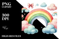 Rainbow Between Clouds PNG Product Image 2