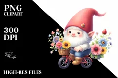 Cute Baby Gnome Playing | Summer Sticker Clipart Product Image 3