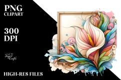 Small Stained Calla Lily Frame PNG Product Image 2