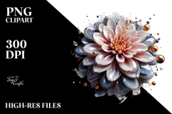 Glossy Dahlia, Watercolor PNG Product Image 2