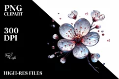 Shiny Glass Cherry Blossom Metalic Watercolor Product Image 3