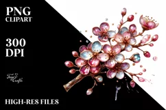 Shiny Glass Cherry Blossom Metalic Watercolor Product Image 3