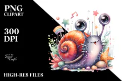 aCute Energetic Rocker Snail, PNG Product Image 2