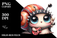 aCute Energetic Rocker Snail, PNG Product Image 2