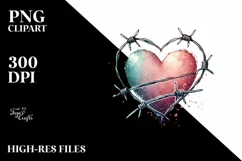 Washed Watercolor Heart with PNG Product Image 2
