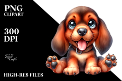 Colorful Baby Cartoon Bloodhound, PNG Product Image 2