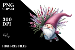 Cute Gnome with Large Heather PNG Product Image 2