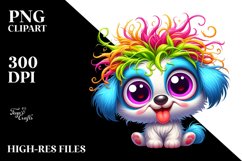 Colorful Baby Puppy Cartoon Clipart Product Image 1