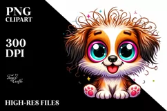 Colorful Baby Puppy Cartoon Clipart Product Image 1