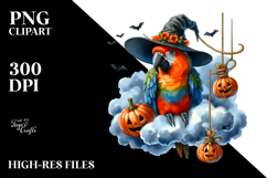 Parrot Dressed for Halloween, Festive PNG Product Image 2