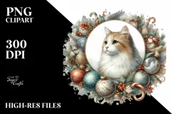 Vintage Christmas Cat PNG Product Image 3