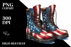 Detailed Boots USA Colours Clipart Product Image 3