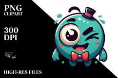 Cute Monster with Bow Tie, Transparent PNG Product Image 2