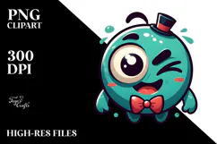 Cute Monster with Bow Tie, Transparent PNG Product Image 2