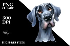 Watercolor Great Dane Thoughtful Smiling Clipart Product Image 3