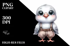 Baby Dove Standing Watercolor Clipart Product Image 3