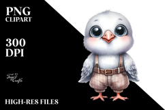 Baby Dove Standing Watercolor Clipart Product Image 2