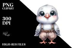 Baby Dove Standing Watercolor Clipart Product Image 2