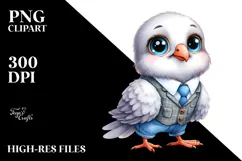 Baby Dove Standing Big Eyes Clipart Product Image 2