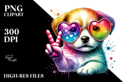 Colorful Puppy Victory PNG Product Image 2