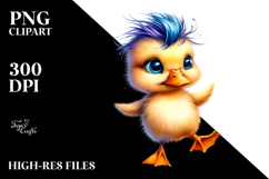 Cute Baby Duck with Cool Haircut PNG Product Image 2