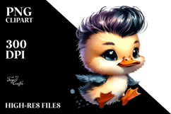 Cute Baby Duck with Cool Haircut PNG Product Image 2