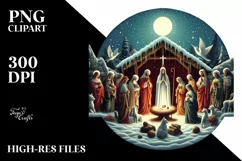 Simple Retro Christmas Nativity Scene PNG Product Image 2