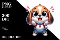 Colorful Funny Baby Beagle Cartoon | Clipart Product Image 3