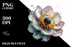 A Shiny Anemone Clipart with Watercolor Splash Product Image 3