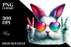 Easter Bunny with Victory Sign PNG Product Image 2