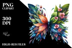 Vibrant Butterfly with Flowers PNG Product Image 3