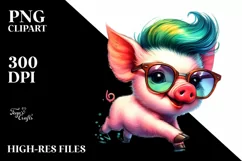 Cute Baby Pig Running PNG Product Image 3