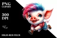 Cute Baby Pig Running PNG Product Image 3