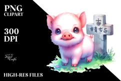 Cute Baby Pig Drawing Clipart Product Image 2