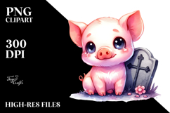 Vibrant Baby Pig Artwork Clipart Product Image 2