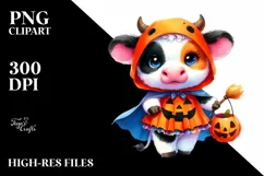 Cute Baby Cow Halloween | Clipart Product Image 3