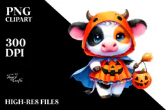 Cute Baby Cow Halloween | Clipart Product Image 2