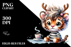 Expressive Baby Tiger, Pastel PNG Product Image 3