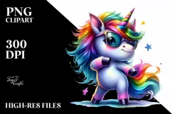 Cute Baby Unicorn Dancing PNG Product Image 3
