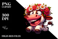 Cartoony Cow with Silly Smirk PNG Product Image 2