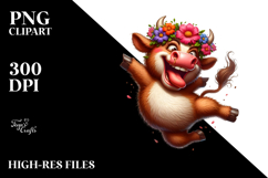 Exaggerated Cartoon Cow PNG Product Image 2