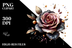 Abstract Glossy Rose Made of Material PNG Product Image 2