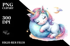 Colorful Unicorn Watercolor Whimsical Product Image 1