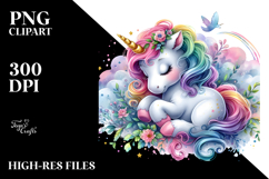 Colorful Unicorn Watercolor Whimsical Product Image 2