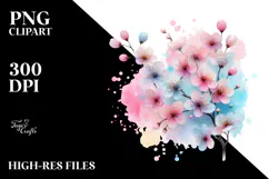 Cherry Blossom Watercolor, PNG Product Image 2
