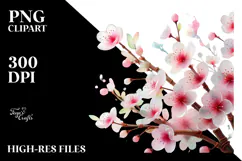 Cherry Blossom Watercolor, PNG Product Image 2