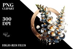 Abstract Snapdragon with Golden Inserts | Clipart Product Image 1