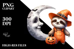 Cute Baby Sloth on Moon, High-Res PNG Product Image 2